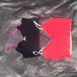 2 womens Olsenboye XL lacy black red bralette bras bralettes NWOT hot pink